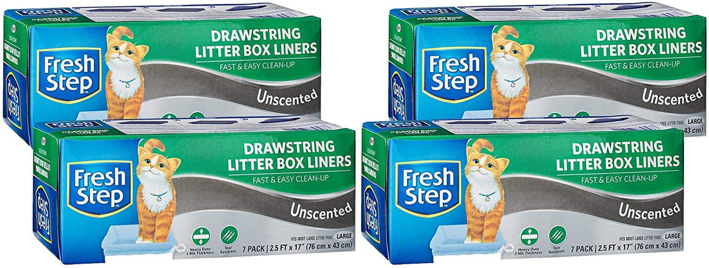 Fresh Step Drawstring Cat Litter Box Liners, Scented and Unscented Cat Liners-7 Count Cat Litter Liners-Kitty Litter Bags, Cat Litter Bags, Cat Litter Box Supplies, Litter Box Bags, Kitty Litter Liner Animals & Pet Supplies > Pet Supplies > Cat Supplies > Cat Litter Box Liners Fresh Step