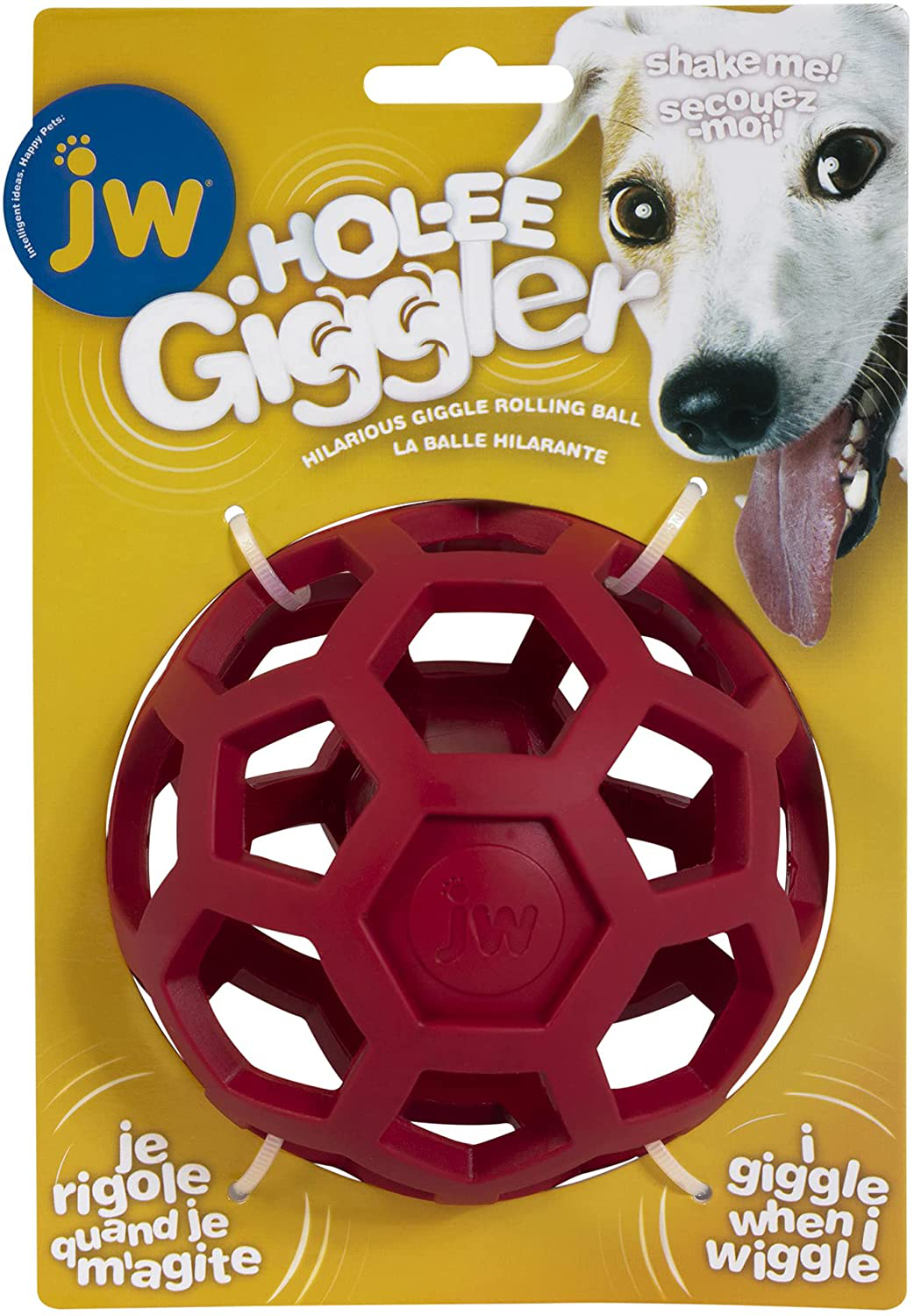 JW Hol-Ee Roller Dog Fetch Treat Dispenser Puzzle Ball Animals & Pet Supplies > Pet Supplies > Dog Supplies > Dog Toys JW Pet Company Giggler Medium