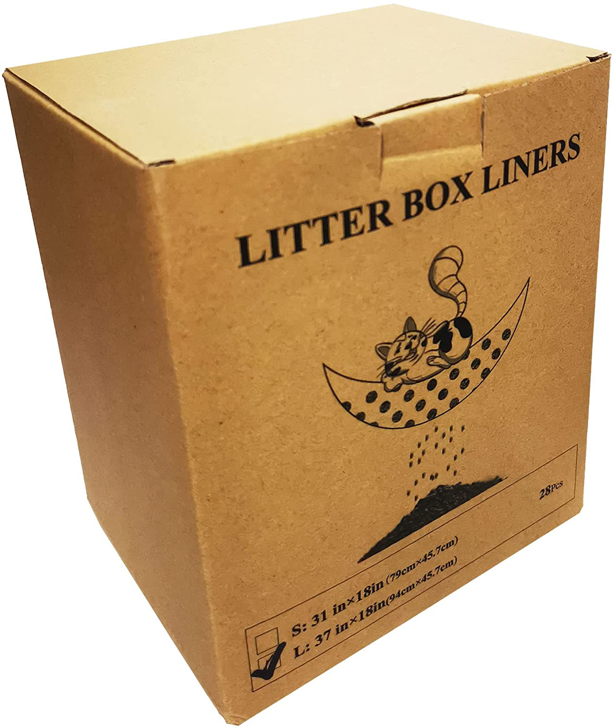 Vealind Cats Sifting Litter Box Liners Jumbo 28 Count Drawstring Cat Litter Bag Thick 2Mil Waste Litter Liner( 37" X 18" ) Animals & Pet Supplies > Pet Supplies > Cat Supplies > Cat Litter Box Liners Vealind