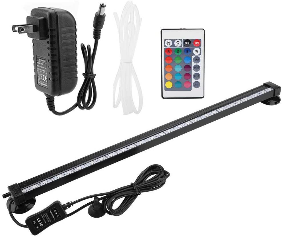 TOPINCN LED Aquarium Light Fish Tank Bubble Light Underwater Led Light with Remote Control + Manual Color Change - Highlight Colorful Aquarium Light Kit(Us Plug) Animals & Pet Supplies > Pet Supplies > Fish Supplies > Aquarium Lighting TOPINCN 46cm