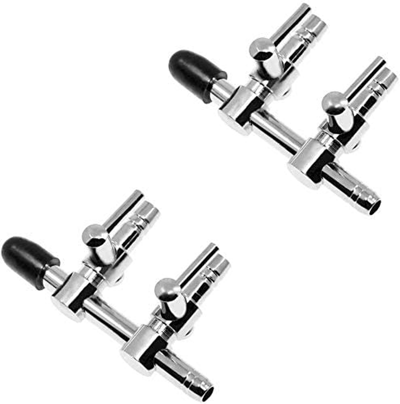 Qmseller 2-Pack Stainless Steel Air Flow Splitter Pump Lever Valve for Aquarium Pond Animals & Pet Supplies > Pet Supplies > Fish Supplies > Aquarium & Pond Tubing QMseller