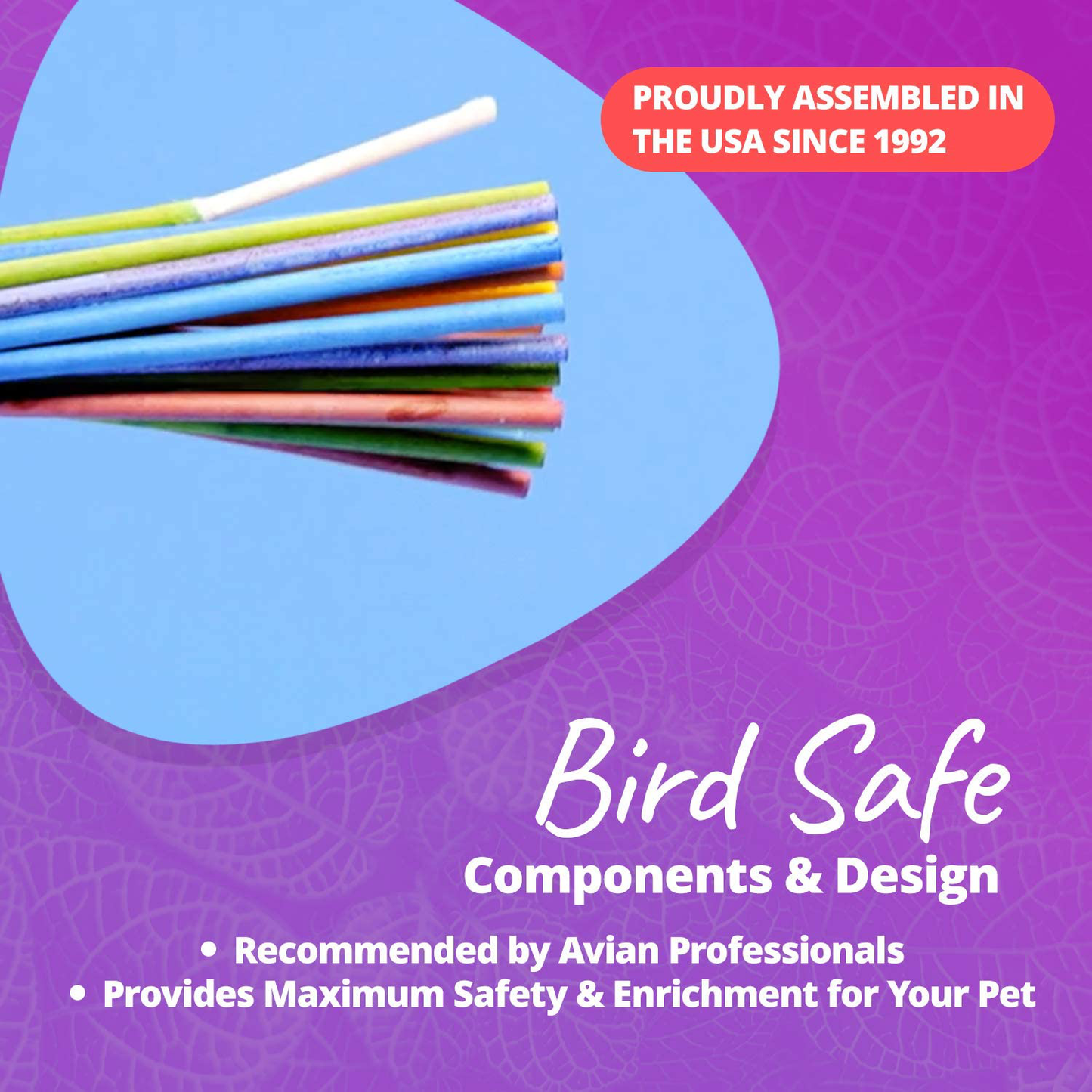 Super Bird Creations SB301 Chewable Paper Party Bird Toy with Colorful Lollipop Sticks, Large Size, 6.5” X 1.5” X 1.5”,Varies Animals & Pet Supplies > Pet Supplies > Bird Supplies > Bird Toys Super Bird Creations