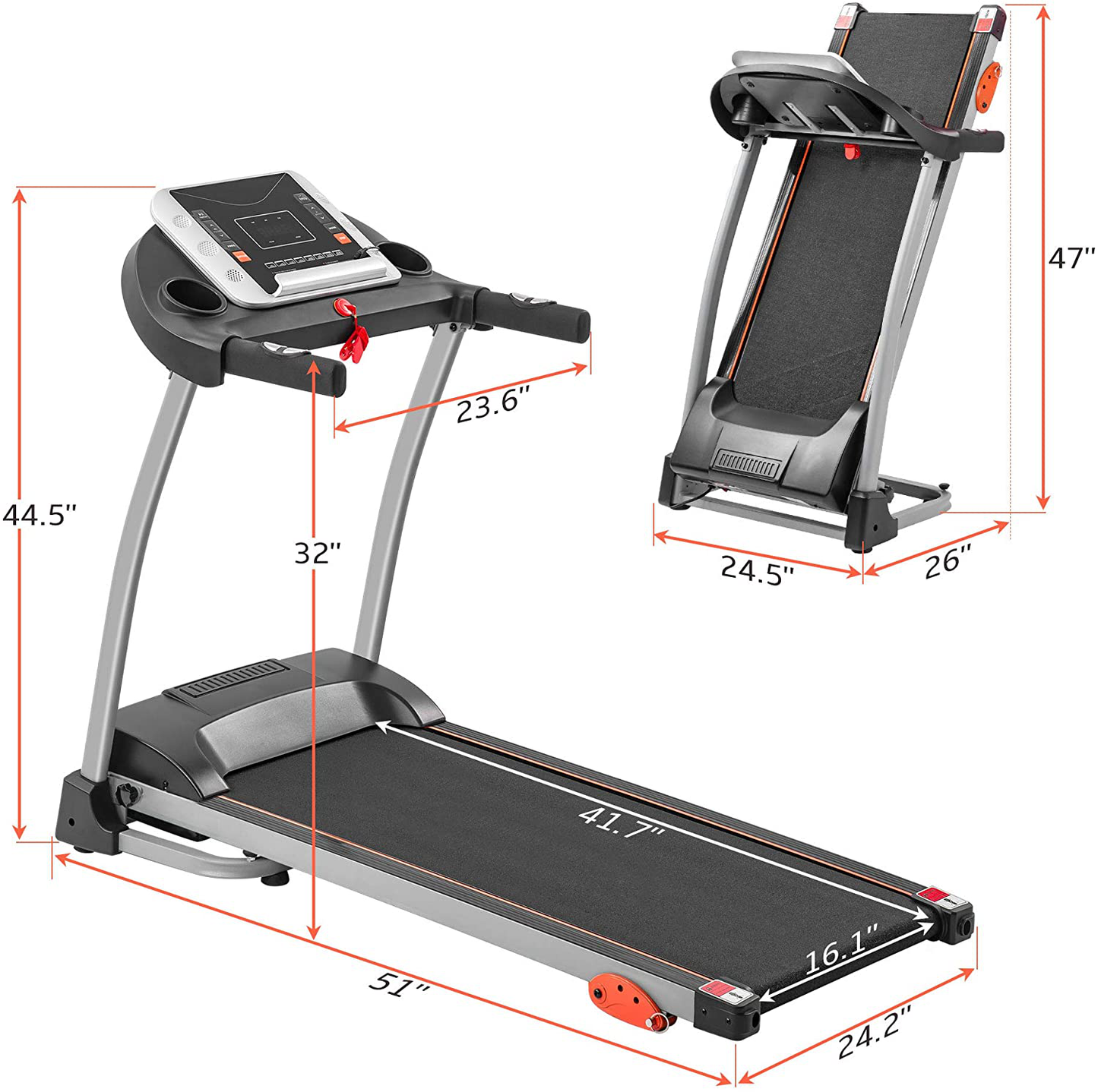 Merax Foldable Electric Treadmill 2.5HP Motorized Running Machine with 12 Perset Programs 300LBS Weight Capacity Walking Jogging Treadmill for Office Home Gym Workout with Incline Animals & Pet Supplies > Pet Supplies > Dog Supplies > Dog Treadmills Merax