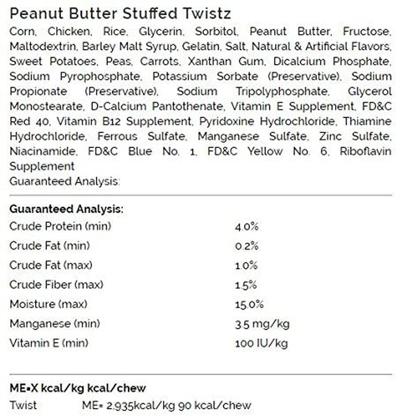 Smartbones Stuffed Twistz with Peanut Butter 35 Twistz Total, Rawhide-Free Chews for Dogs Stuffed with Pork Flavor Animals & Pet Supplies > Pet Supplies > Small Animal Supplies > Small Animal Treats SmartBones