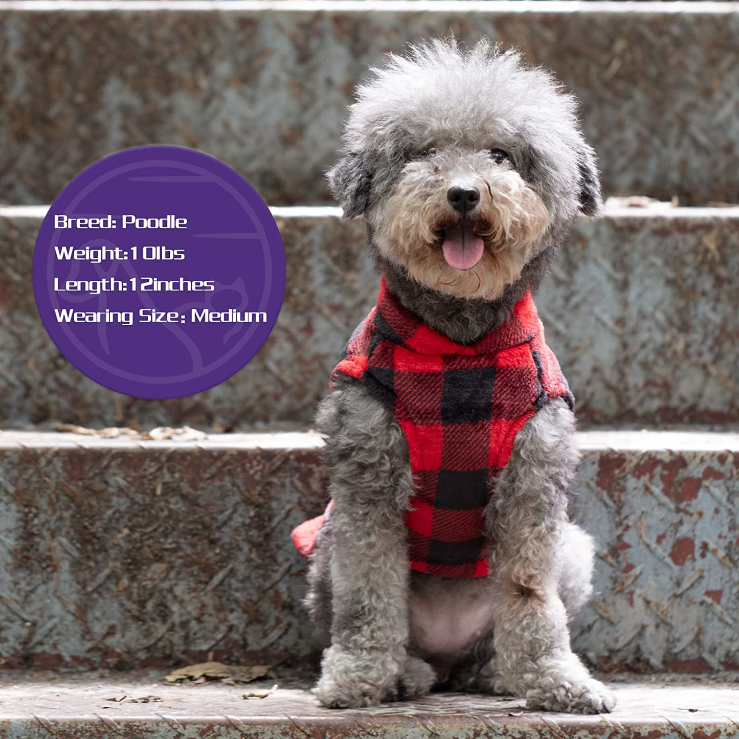 Cyeollo 2 Pack Dog Coat Dog Flannel Buffalo Plaid Sweaters Cold Weather Coats Dog Clothes New Year Dog Coats for Small Medium Dogs Animals & Pet Supplies > Pet Supplies > Dog Supplies > Dog Apparel cyeollo