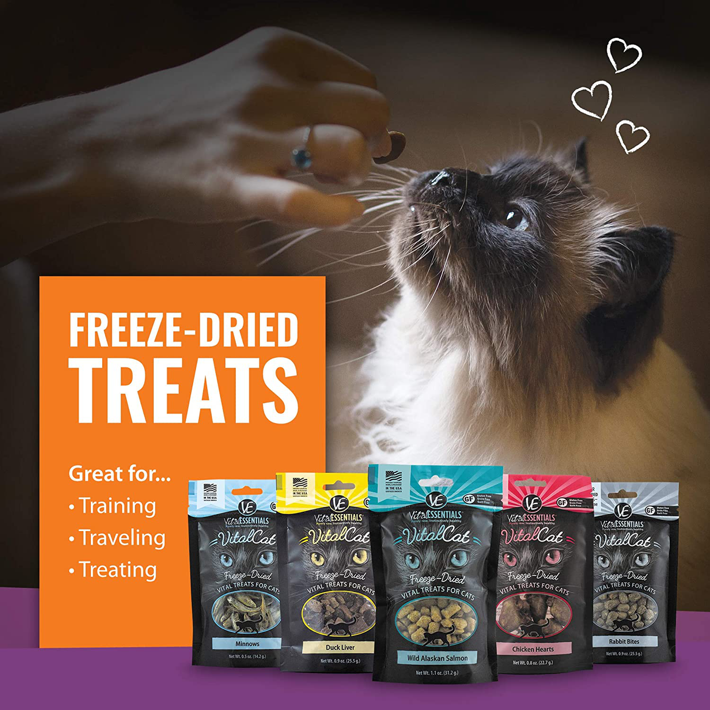 Vital Essentials Vital Cat Freeze-Dried Grain Free Limited Ingredient Cat Treats - 3 Pack Animals & Pet Supplies > Pet Supplies > Cat Supplies > Cat Treats Vital Essentials