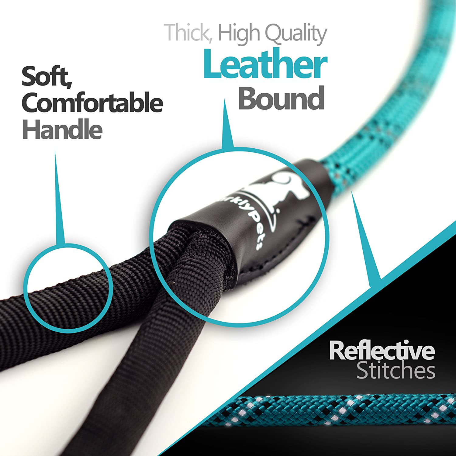 Heavy Duty Rope Bungee Leash for Large and Medium Dogs with Anti-Pull for Shock Absorption - No Slip Reflective Leash for Outside Animals & Pet Supplies > Pet Supplies > Dog Supplies > Dog Treadmills SparklyPets   