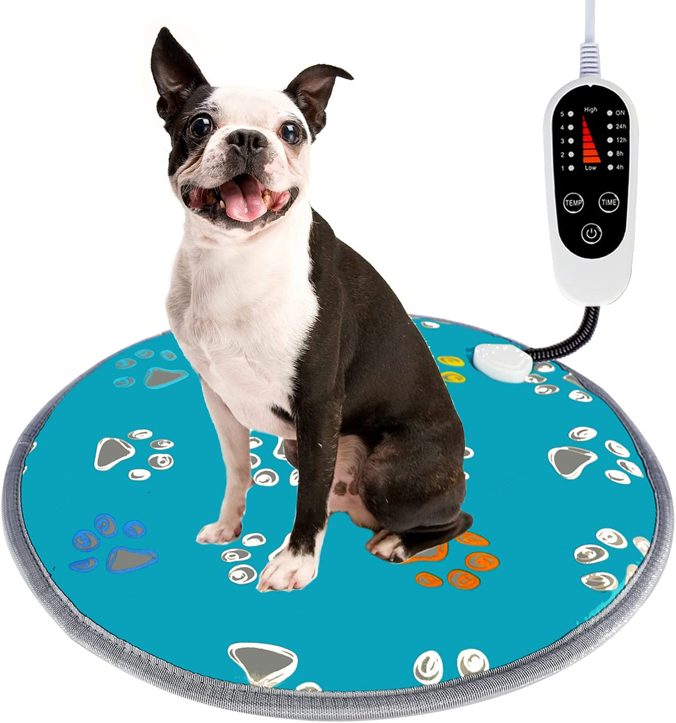 Furrybaby Pet Heating Pad, Waterproof Dog Heating Pad Mat for Cat with 5 Level Timer and Temperature, Pet Heated Warming Pad with Durable Anti-Bite Tube Indoor for Puppies Dogs Cats Animals & Pet Supplies > Pet Supplies > Cat Supplies > Cat Beds furrybaby Green Round20 Inch (Pack of 1)