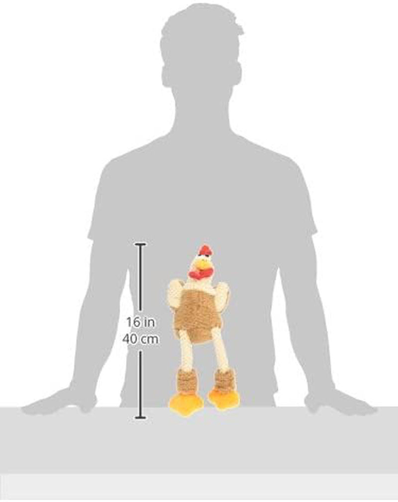Godog Checkers Skinny Rooster with Chew Guard Technology Tough Plush Dog Toy, Brown, Small (70881) Animals & Pet Supplies > Pet Supplies > Dog Supplies > Dog Toys goDog