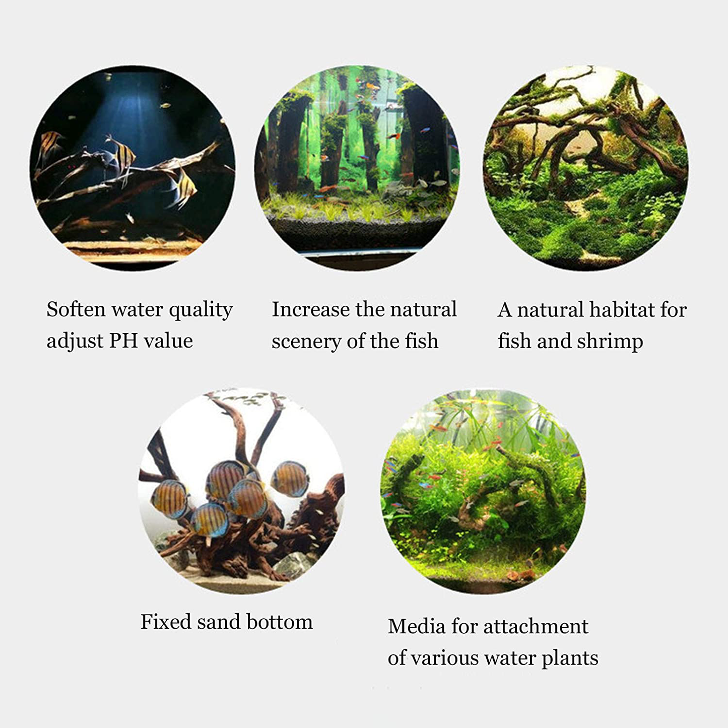 Hamiledyi 5 Pack Aquarium Driftwood Natural Wood Driftwood Assorted Branches Reptiles Aquarium Decoration Animals & Pet Supplies > Pet Supplies > Fish Supplies > Aquarium Decor Hamiledyi