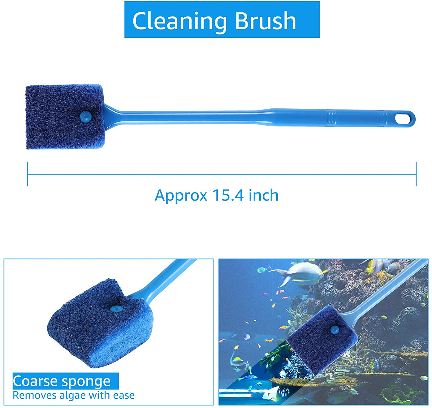 Aquamiracle Gravel Vacuum for Aquarium, Fish Tank Gravel Cleaner, Aquarium Vacuum Cleaner, Aquarium Siphon, 3 in 1 Aquarium Gravel Cleaner with Cleaning Brush and Fish Net Animals & Pet Supplies > Pet Supplies > Fish Supplies > Aquarium Fish Nets AquaMiracle