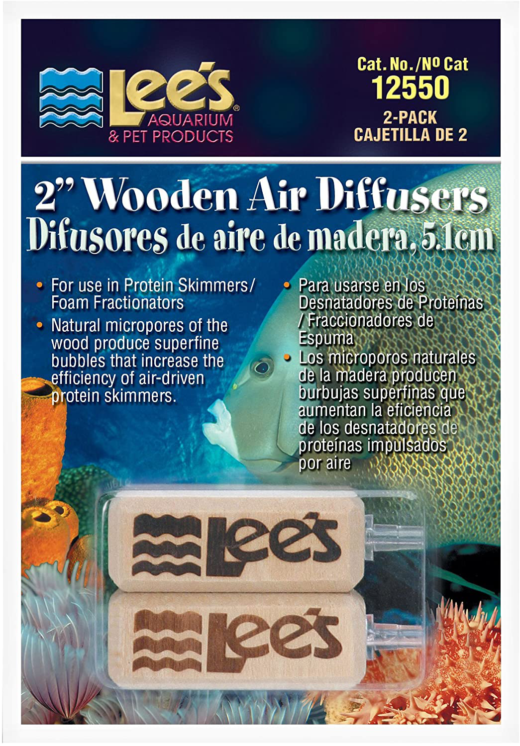 Lee'S 2-Inch Wooden Air Diffuser, 2-Pack Animals & Pet Supplies > Pet Supplies > Fish Supplies > Aquarium Air Stones & Diffusers Lee's