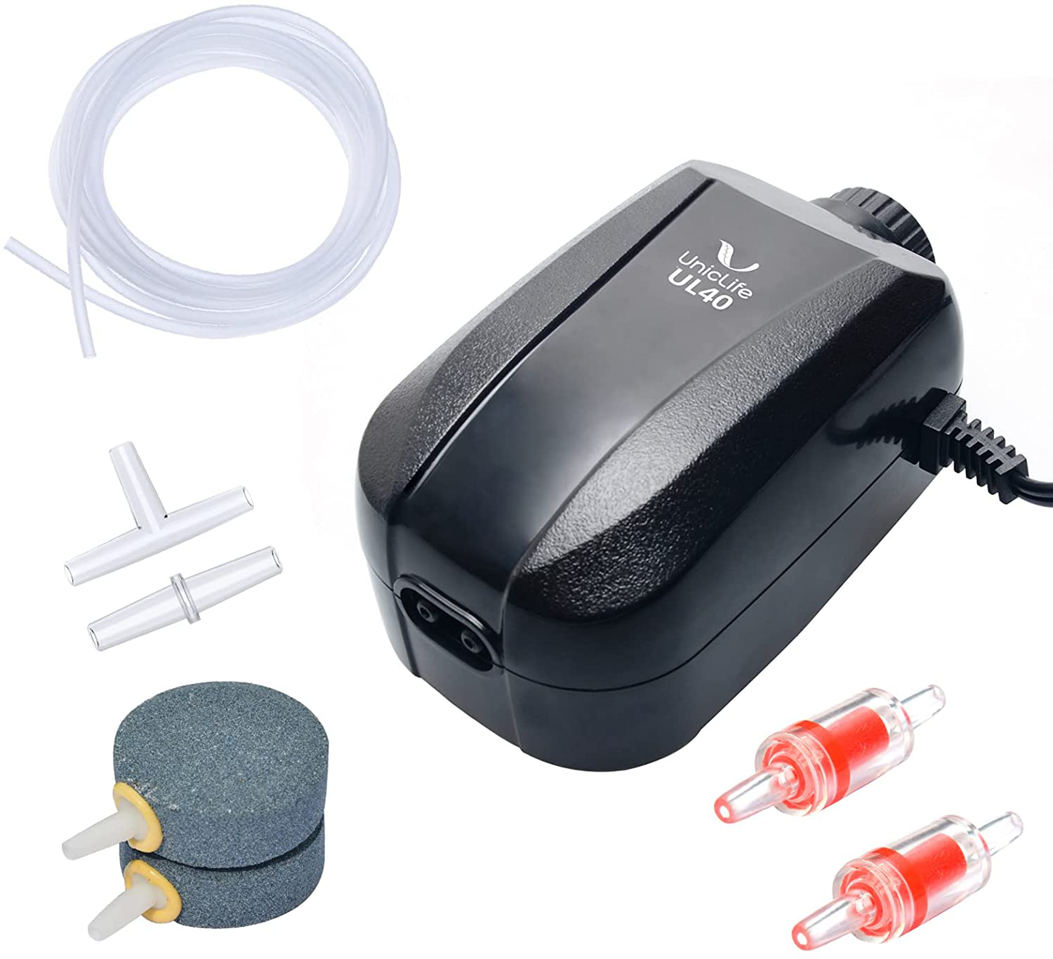 Uniclife Aquarium Air Pump Dual Outlet with Accessories for up to