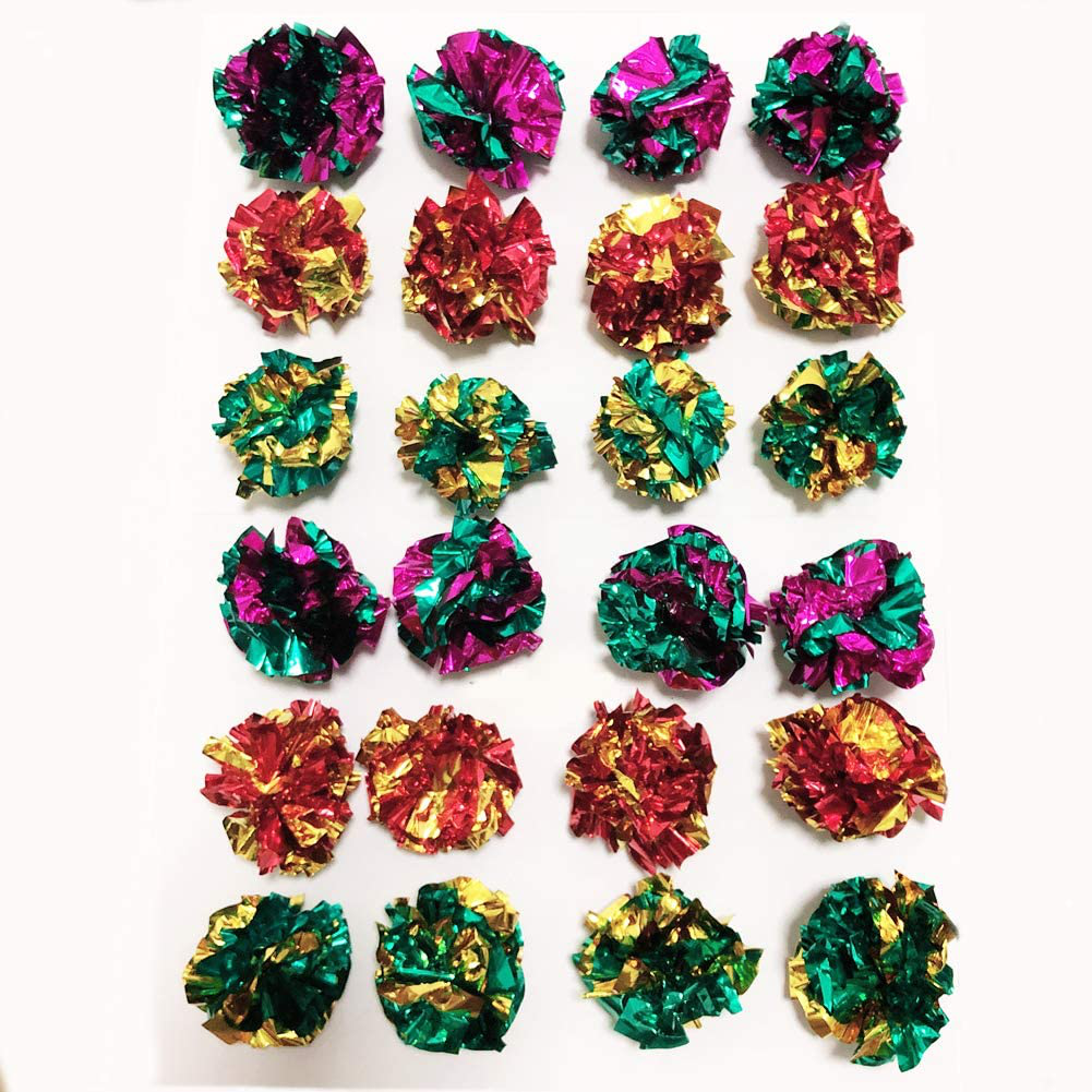 Petfavorites Original Mylar Crinkle Balls Cat Toys Animals & Pet Supplies > Pet Supplies > Cat Supplies > Cat Toys PETFAVORITES 24 Pack
