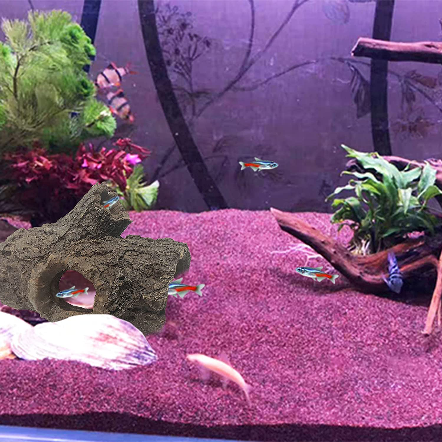 Tfwadmx Large Reptile Hideout Cave Lizard Resin Hollow Tree Trunk Habitat Decoration Decaying Driftwood Hut Ornament Bark Bend Tank Decor Terrarium Accessories for Gecko,Chameleon and Hermit Crabs Animals & Pet Supplies > Pet Supplies > Reptile & Amphibian Supplies > Reptile & Amphibian Habitats Tfwadmx