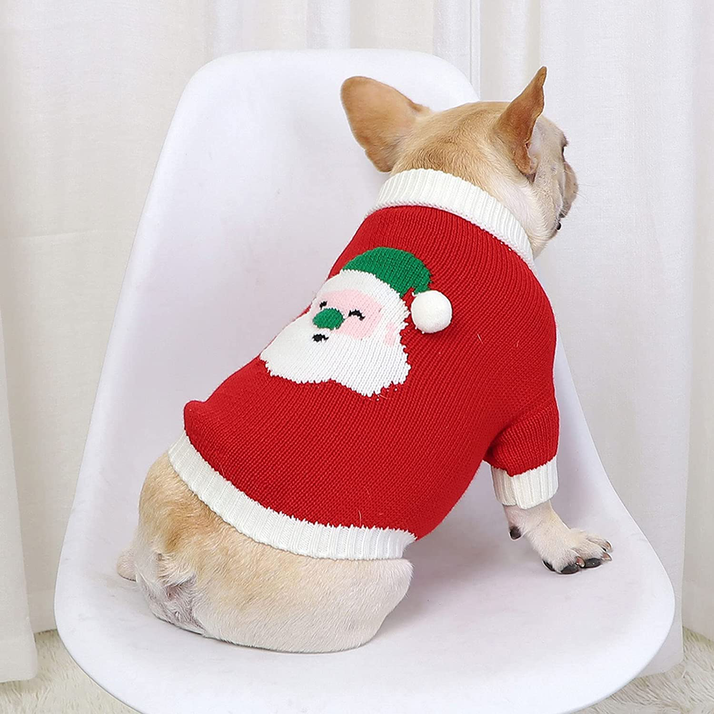 Christmas Dog Sweater Cartoon Reindeer Pet Sweaterssanta Claus Knitten Sweater Xmas Winter Knitwear Warm Clothes Animals & Pet Supplies > Pet Supplies > Dog Supplies > Dog Apparel Banooo