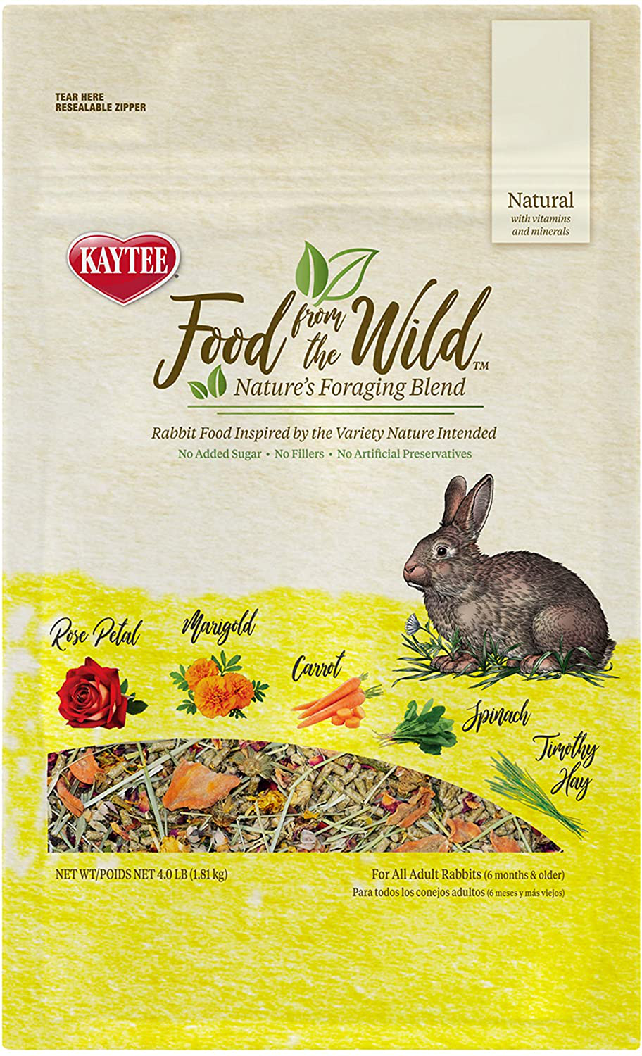 Kaytee Food from the Wild Rabbit,4 Lb Animals & Pet Supplies > Pet Supplies > Small Animal Supplies > Small Animal Food Kaytee