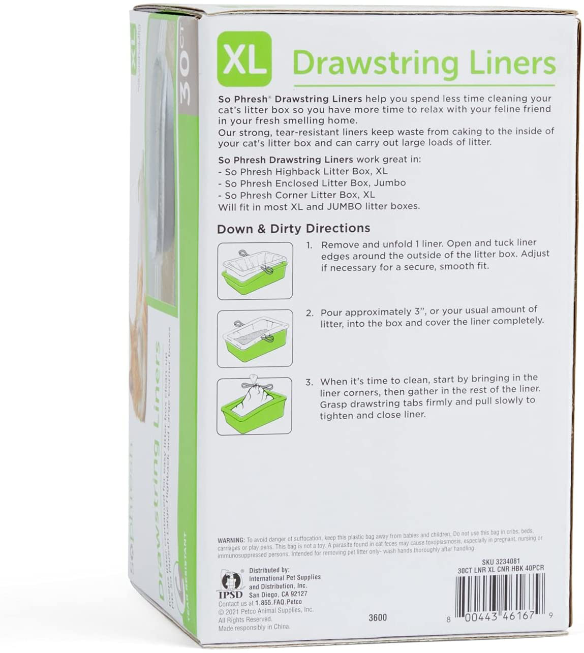 Petco Brand - so Phresh Drawstring Liners for Highback Boxes for Cats Animals & Pet Supplies > Pet Supplies > Cat Supplies > Cat Litter Box Liners So Phresh