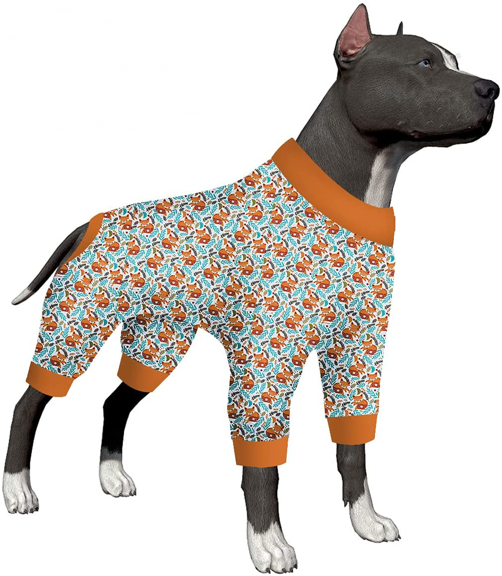 Lovinpet Large Dog Pajamas, Soft Cotton Dog Pjs with Polar Bear Snowflake Printed, Dog Clothing with Elastic Cord Design for Medium & Large Dogs, Removable Pet Jumpsuits for Post Surgery Shirt Animals & Pet Supplies > Pet Supplies > Dog Supplies > Dog Apparel LovinPet