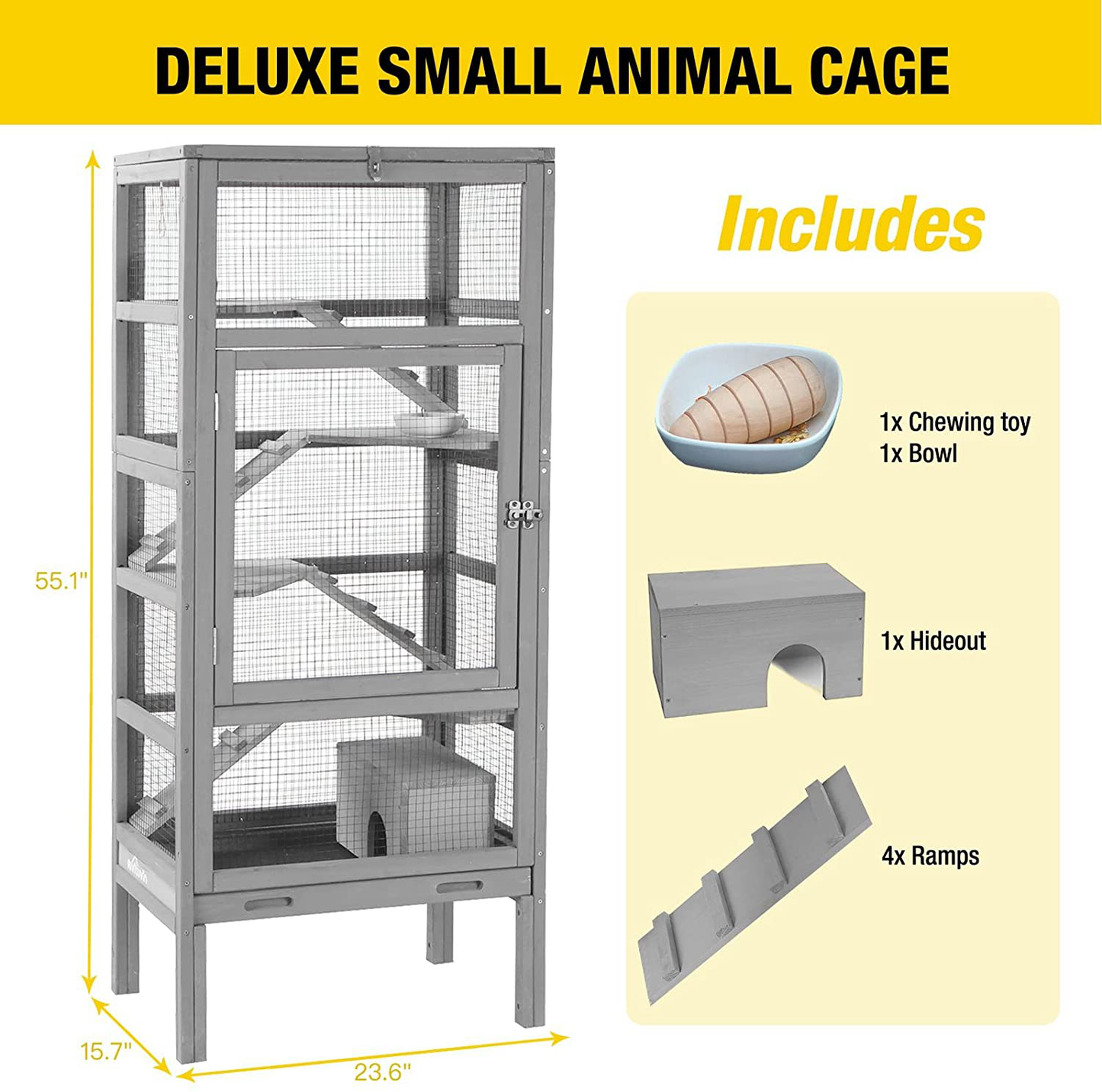 Ferret Cage Chameleon Habitat 5 Levels for Chinchilla,Squirrel, Rats,Lizard, Gerbil and Other Small Animal,Hideout Include Animals & Pet Supplies > Pet Supplies > Small Animal Supplies > Small Animal Habitat Accessories Aivituvin