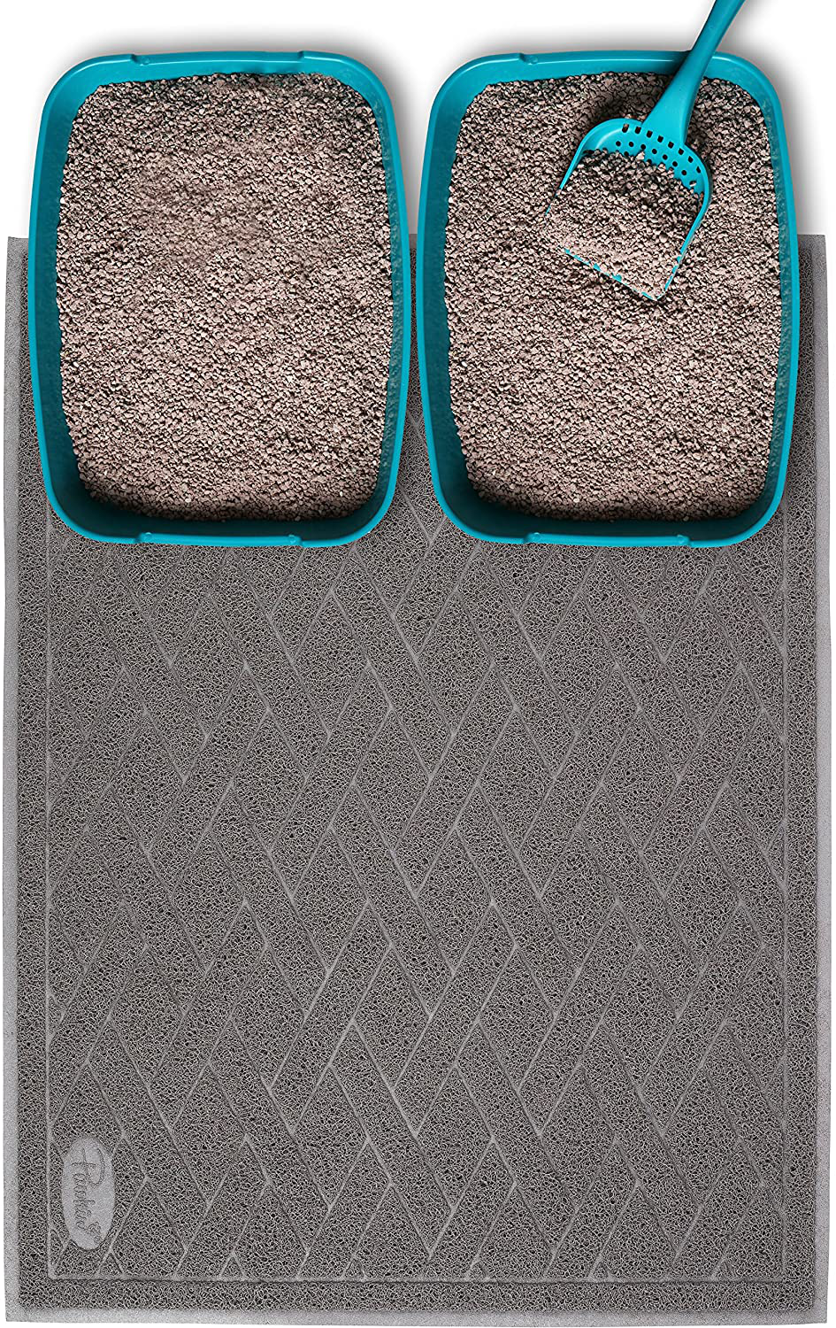 Pawkin Cat Litter Mat, Patented Design with Litter Lock Mesh, Durable, Easy to Clean, Soft, Fits under Litter Box, Litter Free Floors Animals & Pet Supplies > Pet Supplies > Cat Supplies > Cat Litter Box Mats Pawkin Gray 2X-Large (Pack of 1)