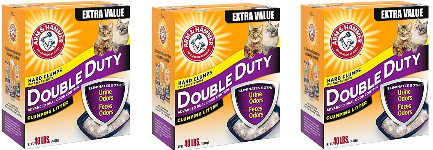 Arm & Hammer Iqzctb Double Duty Clumping Litter, 40 Pounds (Pack of 3) Animals & Pet Supplies > Pet Supplies > Cat Supplies > Cat Litter Arm & Hammer Double Duty