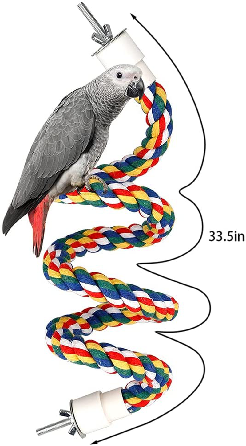 Parrot Toys for Large Birds Rope Perches for Parrots Bird Toys Bird Cage Accerises Tearing Chewing Toys for Cockatoos,Macaw,African Grey,Conure,Amazon Parrots and Other Medium to Large Birds Wooden Animals & Pet Supplies > Pet Supplies > Bird Supplies > Bird Toys BBjinronjy