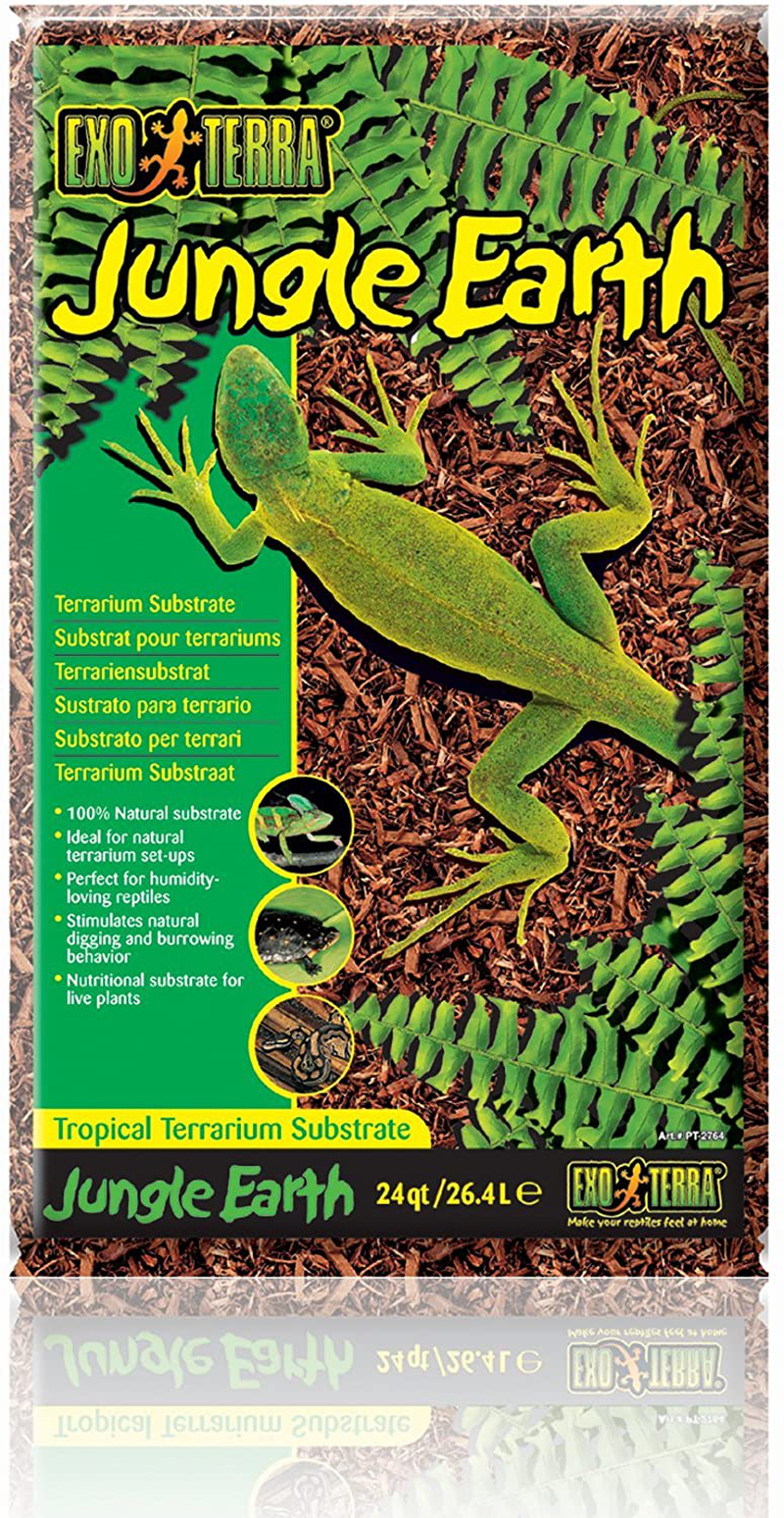 Exo Terra Jungle Earth Substrate, Natural Terrarium Substrate for Reptiles Animals & Pet Supplies > Pet Supplies > Reptile & Amphibian Supplies > Reptile & Amphibian Substrates Exo Terra 24 Quarts