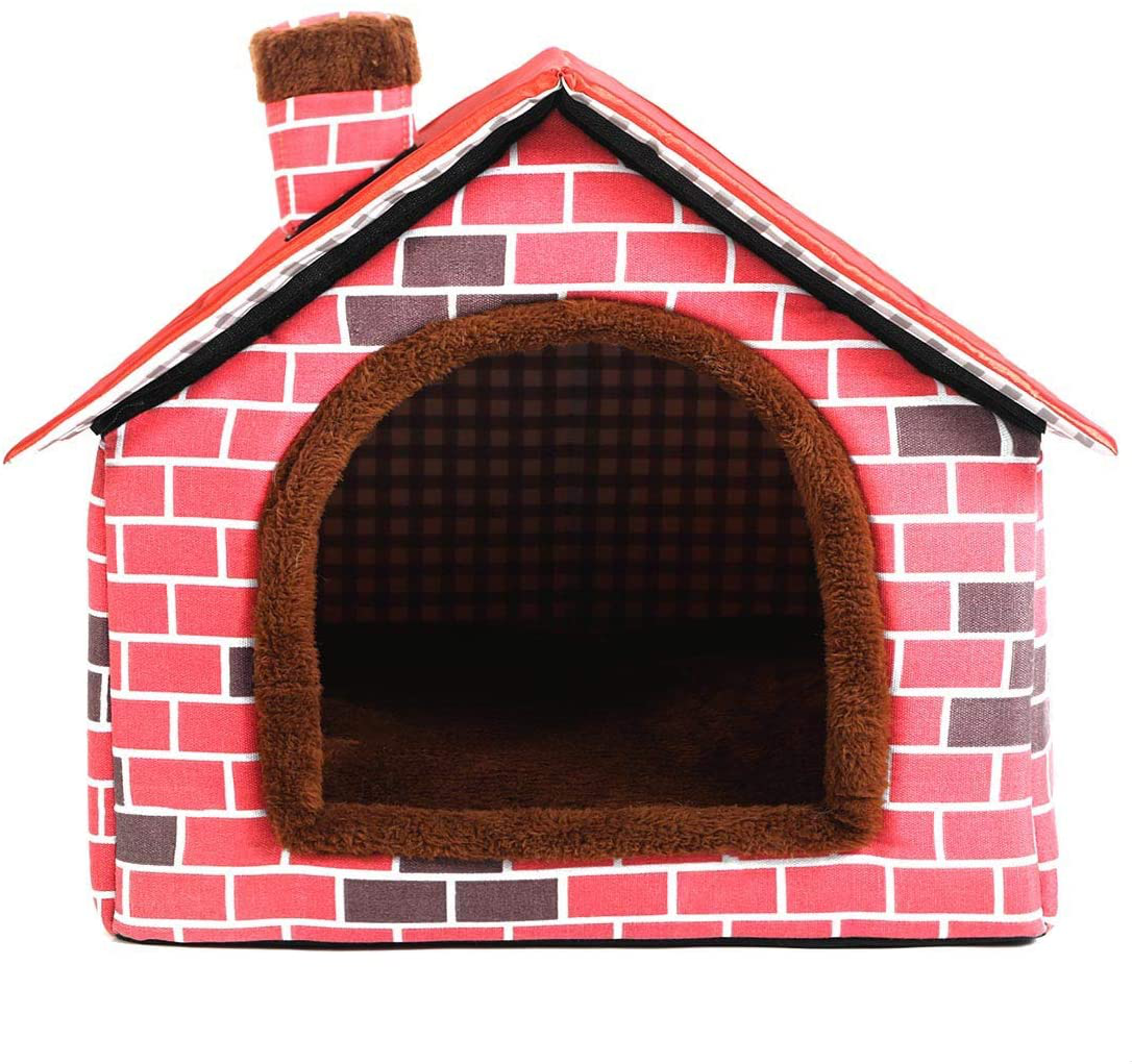 Ushang Pet Indoor Dog House for Small & Medium & Large Dogs, Red Brick Warm House for Cat & Dog Beds with Soft Pillow Animals & Pet Supplies > Pet Supplies > Dog Supplies > Dog Houses Ushang Pet