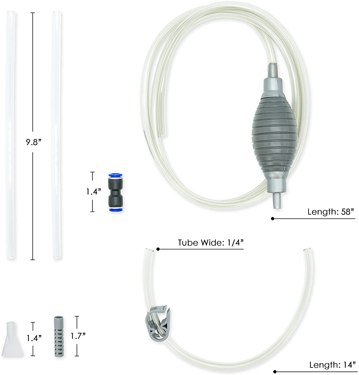 HIRO AQUATICS New Nano Aquarium Cleaner, Long Nozzle Water Changer for Nano Tank Water Changing Animals & Pet Supplies > Pet Supplies > Fish Supplies > Aquarium Cleaning Supplies HIRO AQUATICS