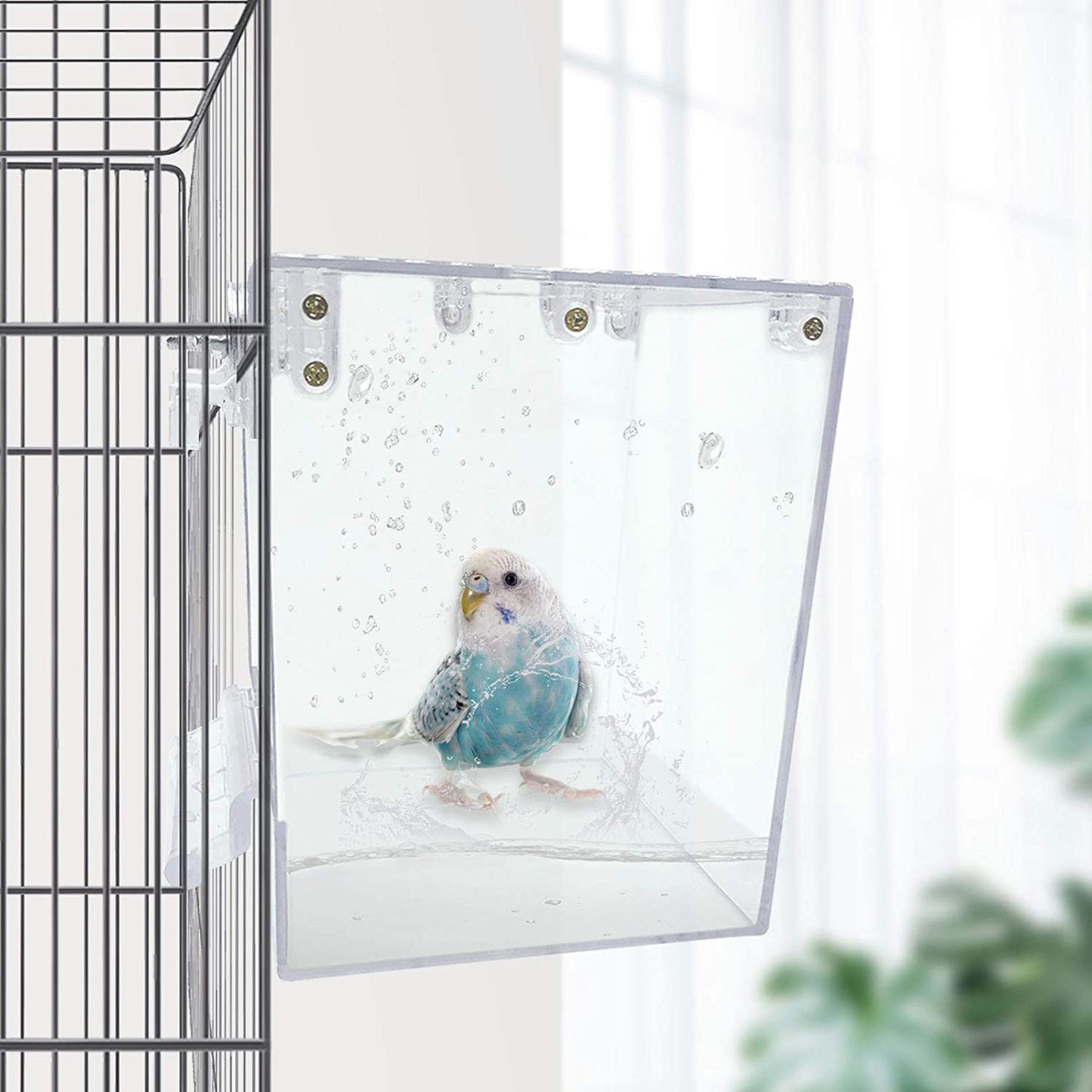 Tfwadmx Bird Bath for Cage Parakeet Hanging Parrot Shower No-Leakage Budgie Bathtub Tube Canary Birdbath for Small Pet Birds, Lovebirds, Conure, Cockatoos Animals & Pet Supplies > Pet Supplies > Bird Supplies > Bird Cage Accessories Tfwadmx