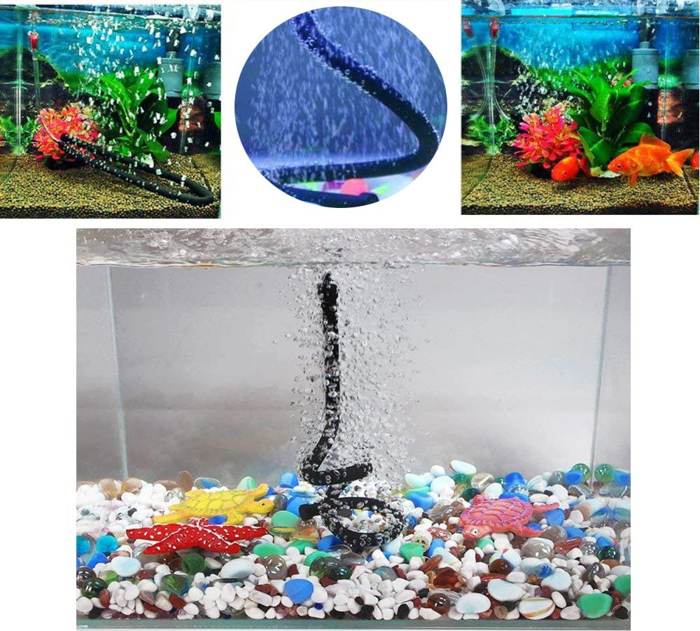 LDEXIN Aquarium Flexible Rubber Wall Air Curtain Bubble Tube for Fish Tank Soft Rubber Tube Hose Oxygen Diffuser Tube 45Cm/17.8" Length Animals & Pet Supplies > Pet Supplies > Fish Supplies > Aquarium Air Stones & Diffusers LDEXIN