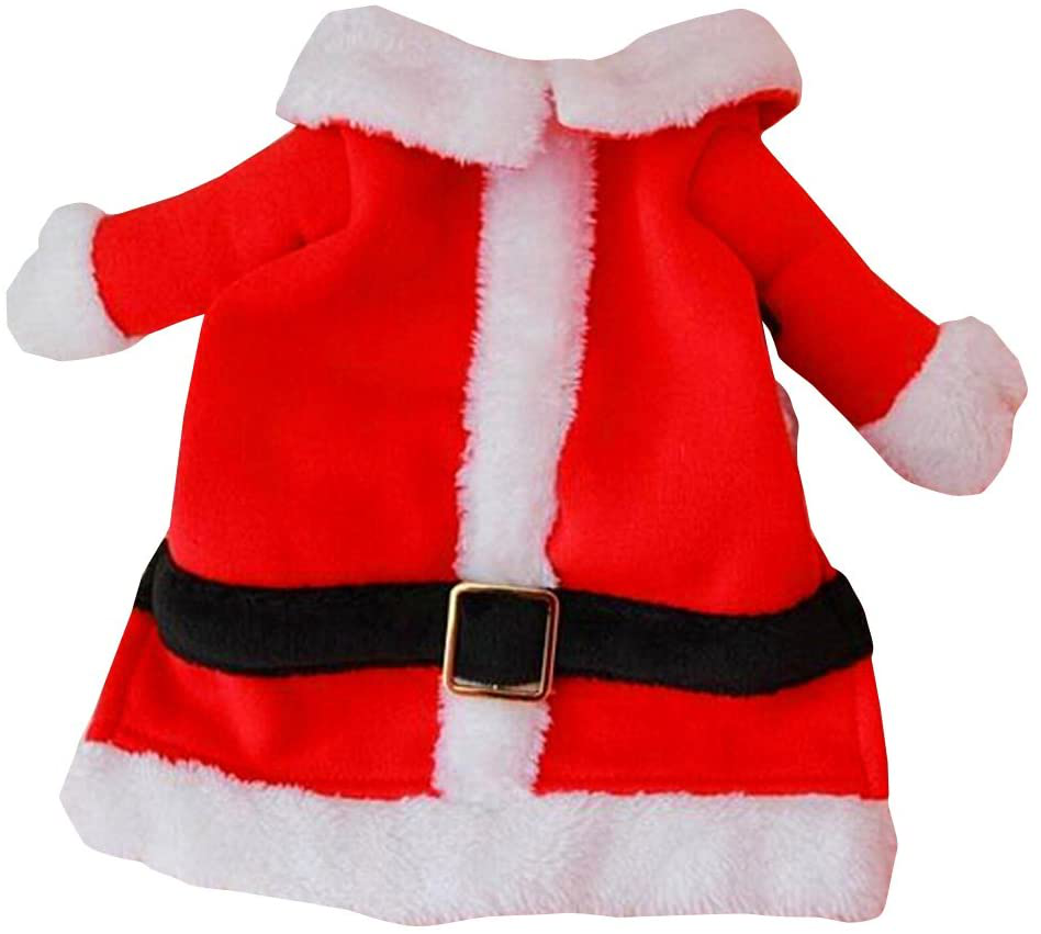Bolbove Pet Christmas Santa Claus Suit Costume for Small Boy Dogs & Male Cats Jumpsuit Winter Coat Warm Clothes Animals & Pet Supplies > Pet Supplies > Cat Supplies > Cat Apparel Bolbove