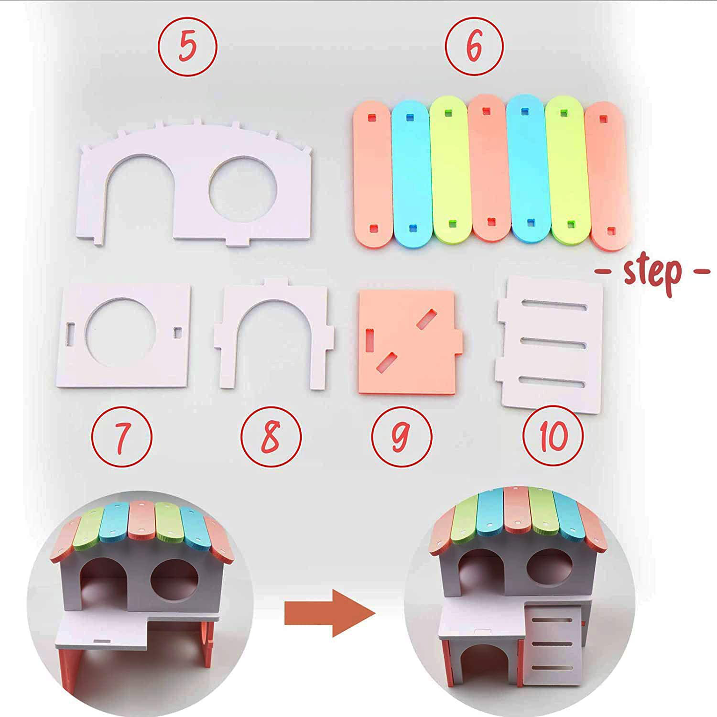Hamster Cage,Small Animal Habitats Luxury House for Indoor,Double Layer Platform Large Hutch with Ladder 6 Inches Tall,Bunny Gerbil Chinchilla Accessories,Easy to Assemble Animals & Pet Supplies > Pet Supplies > Small Animal Supplies > Small Animal Habitats & Cages Yagamii