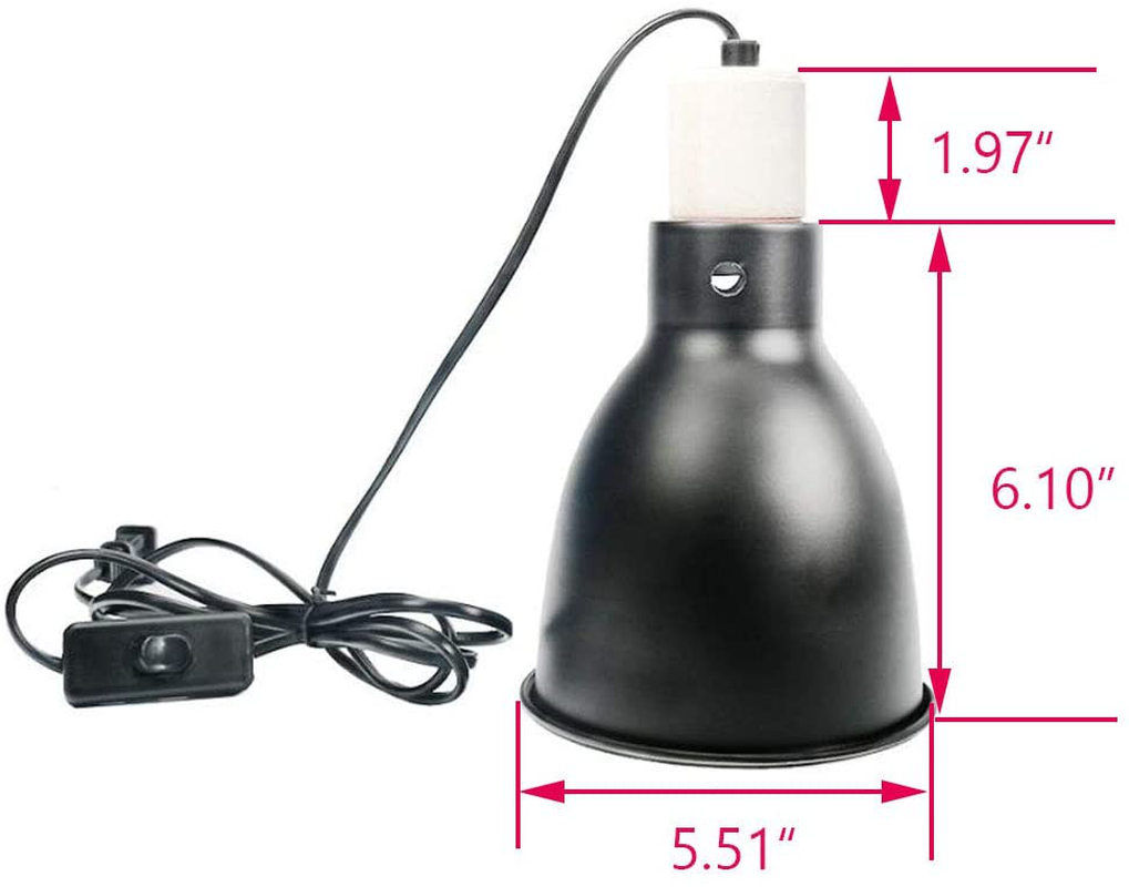 Hamiledyi Reptile Light Fixture 5.5 Inch Deep Dome Lamp Cap Lamp Fixture Optical Reflection Cover for Reptile Glass Terrariums Animals & Pet Supplies > Pet Supplies > Reptile & Amphibian Supplies > Reptile & Amphibian Habitat Heating & Lighting Hamiledyi