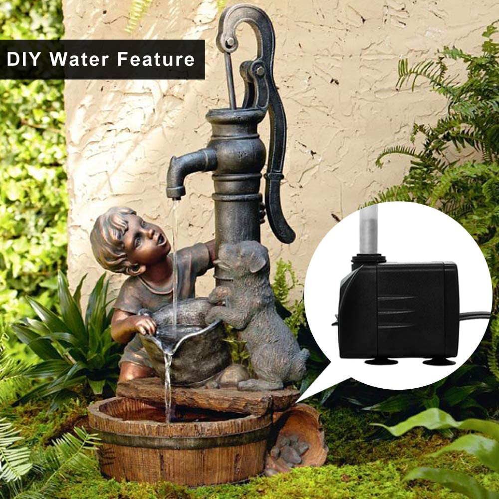 PULACO 400GPH Submersible Water Pump with 5 Ft Tubing, 25W Durable Fountain Water Pump for Pond Fountain, Aquariums Fish Tank, Statuary, Hydroponics Animals & Pet Supplies > Pet Supplies > Fish Supplies > Aquarium & Pond Tubing PULACO