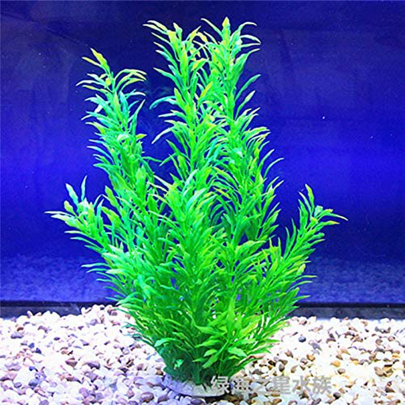 Donau 2Pcs Small Large Aquarium Plants Plastic Green Fish Tank Plants Artificial Aquairum Decor Animals & Pet Supplies > Pet Supplies > Fish Supplies > Aquarium Decor Donau