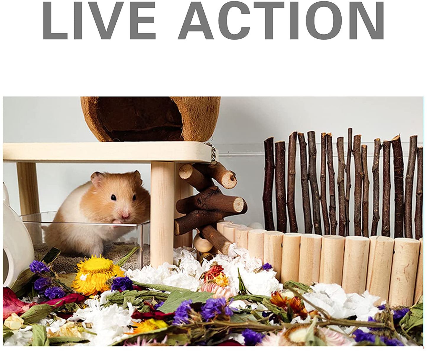 LIU NING Small Pet Bedding Mate,Small Animal Bedding Mixed Dired Flower and Grass Bedding,Small Animal Bedding and Litter for Rabbit,Guinea Pig,Ideal Rat,Hamster,0.7 Ounce (Pack of 8) Animals & Pet Supplies > Pet Supplies > Small Animal Supplies > Small Animal Bedding LIU NING