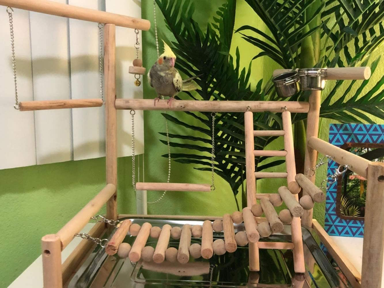 Mrli Pet Bird Perch Platform Stand Wood for Small Animals Parrot Parakeet Conure Cockatiel Budgie Gerbil Rat Mouse Chinchilla Hamster Cage Accessories Exercise Toys Sector Animals & Pet Supplies > Pet Supplies > Bird Supplies > Bird Gyms & Playstands Mrli Pet