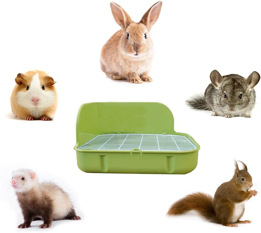 Hamiledyi Rabbit Litter Box,Rabbit Toilet Potty Trainer Corner Litter Bedding Box for Small Animals Rabbits Bunny Guinea Pigs Chinchilla Ferret Animals & Pet Supplies > Pet Supplies > Small Animal Supplies > Small Animal Bedding Hamiledyi