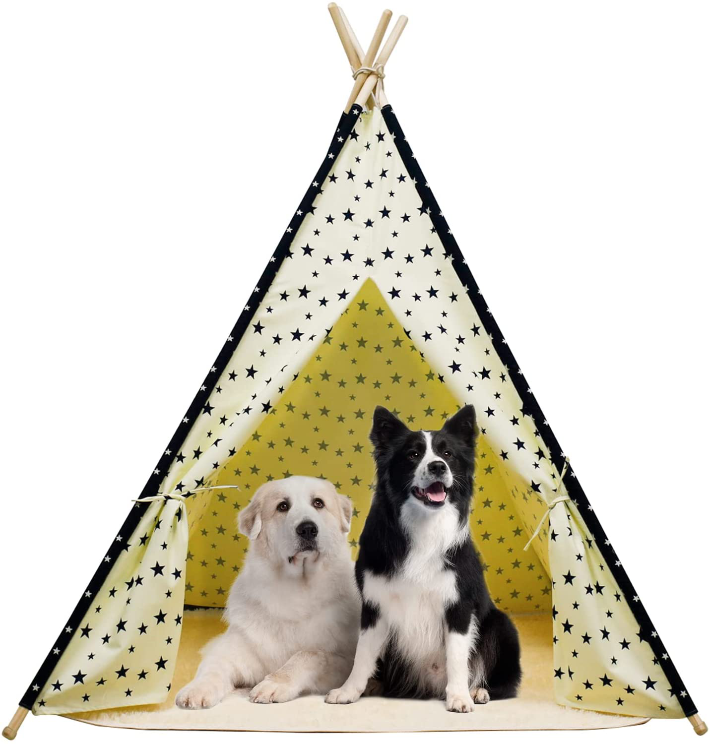 Pet Teepee Dog & Cat Bed with Cushion- Portable Luxery Pet Tents & Houses with Cushion Animals & Pet Supplies > Pet Supplies > Dog Supplies > Dog Houses Enlitoys big size thin cushion 01