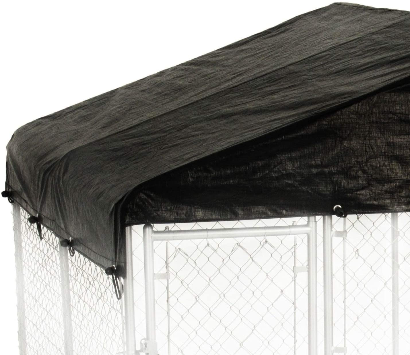 Lucky Dog 61528EZ 10' X 10' X 6' Heavy Duty Outdoor Galvanized Steel Chain Link Dog Kennel Enclosure with Latching Door, 1.5" Raised Legs, and Weatherguard 10 X 10 Foot Roof Cover Animals & Pet Supplies > Pet Supplies > Dog Supplies > Dog Kennels & Runs Lucky Dog