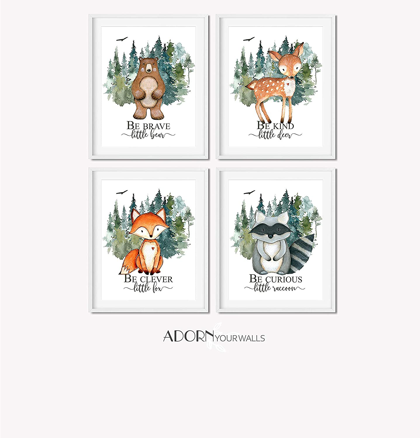 Boy Nursery Wall Decor - Baby Boy Room Decor - Woodland Nursery Decor for Boys - Boys Room Decorations for Bedroom - SET of 4 Prints - 8X10 Each - UNFRAMED Animals & Pet Supplies > Pet Supplies > Small Animal Supplies > Small Animal Food Madaket Lane