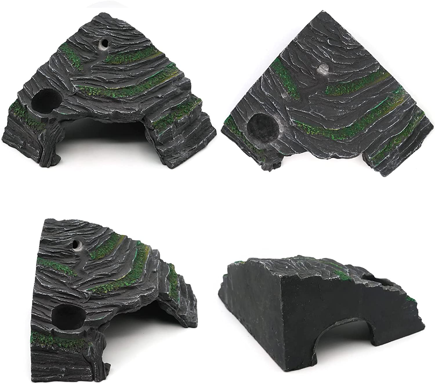 Reptile Hideout Large Reptile Rock Hide Cave Turtle Basking Platform Shelter for Lizard Bearded Dragons Reptile Amphibian Terrarium Habitat Decor Animals & Pet Supplies > Pet Supplies > Reptile & Amphibian Supplies > Reptile & Amphibian Habitats nomal