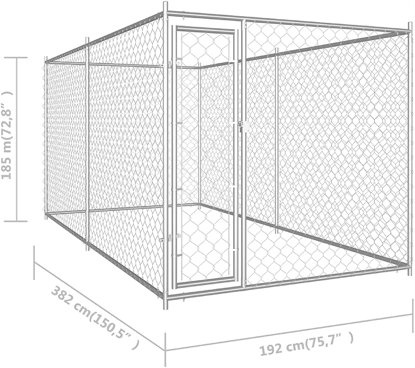 K&A Company Dog Kennel & Run, Outdoor Dog Kennel 150.4"X75.6"X72.8" Animals & Pet Supplies > Pet Supplies > Dog Supplies > Dog Kennels & Runs K&A Company
