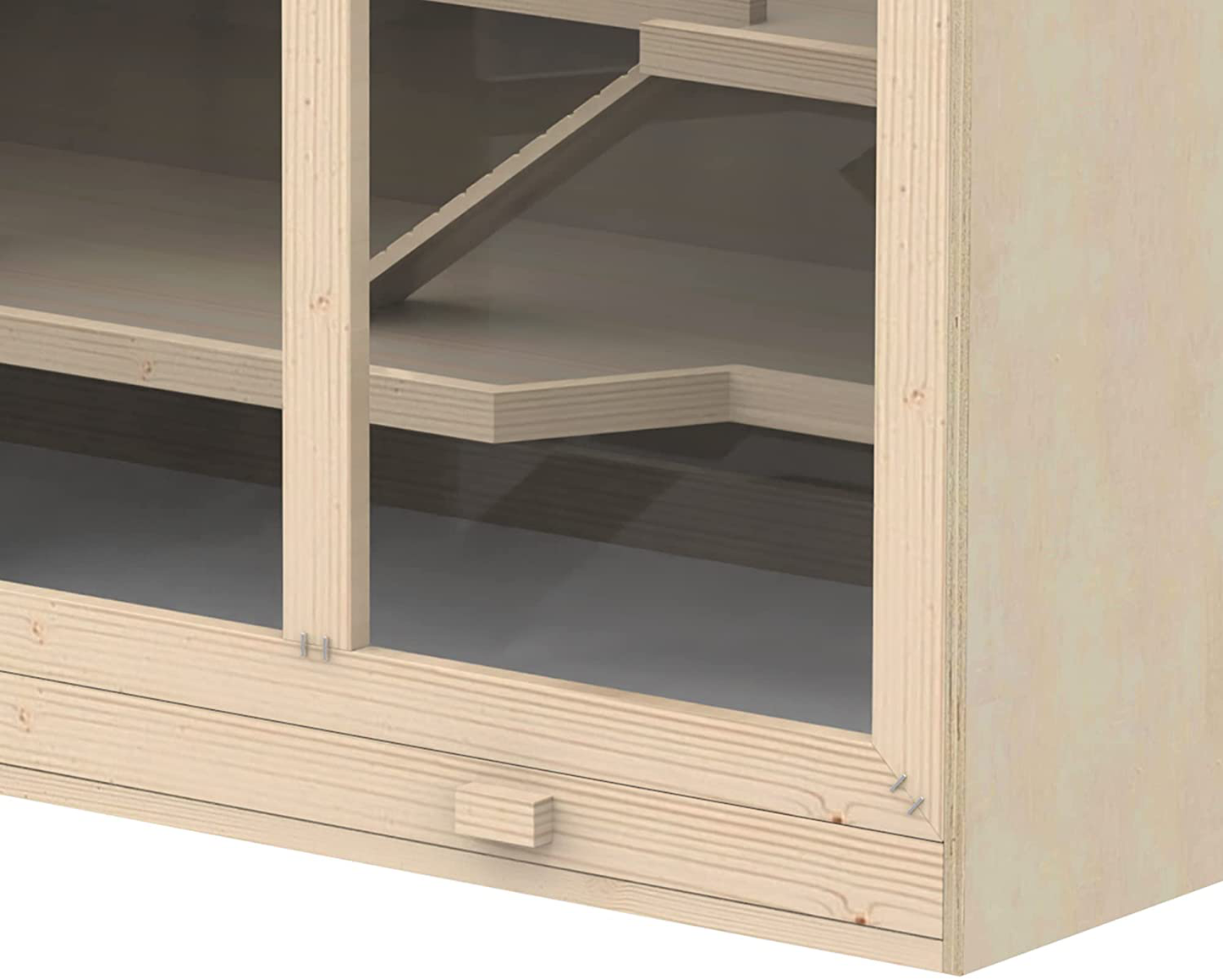 Pawhut Wooden Hamster Cage Hutch and Exercise Play House Pen with Large Lockable Opening Roof Door, Natural Wood Animals & Pet Supplies > Pet Supplies > Small Animal Supplies > Small Animal Habitats & Cages PawHut