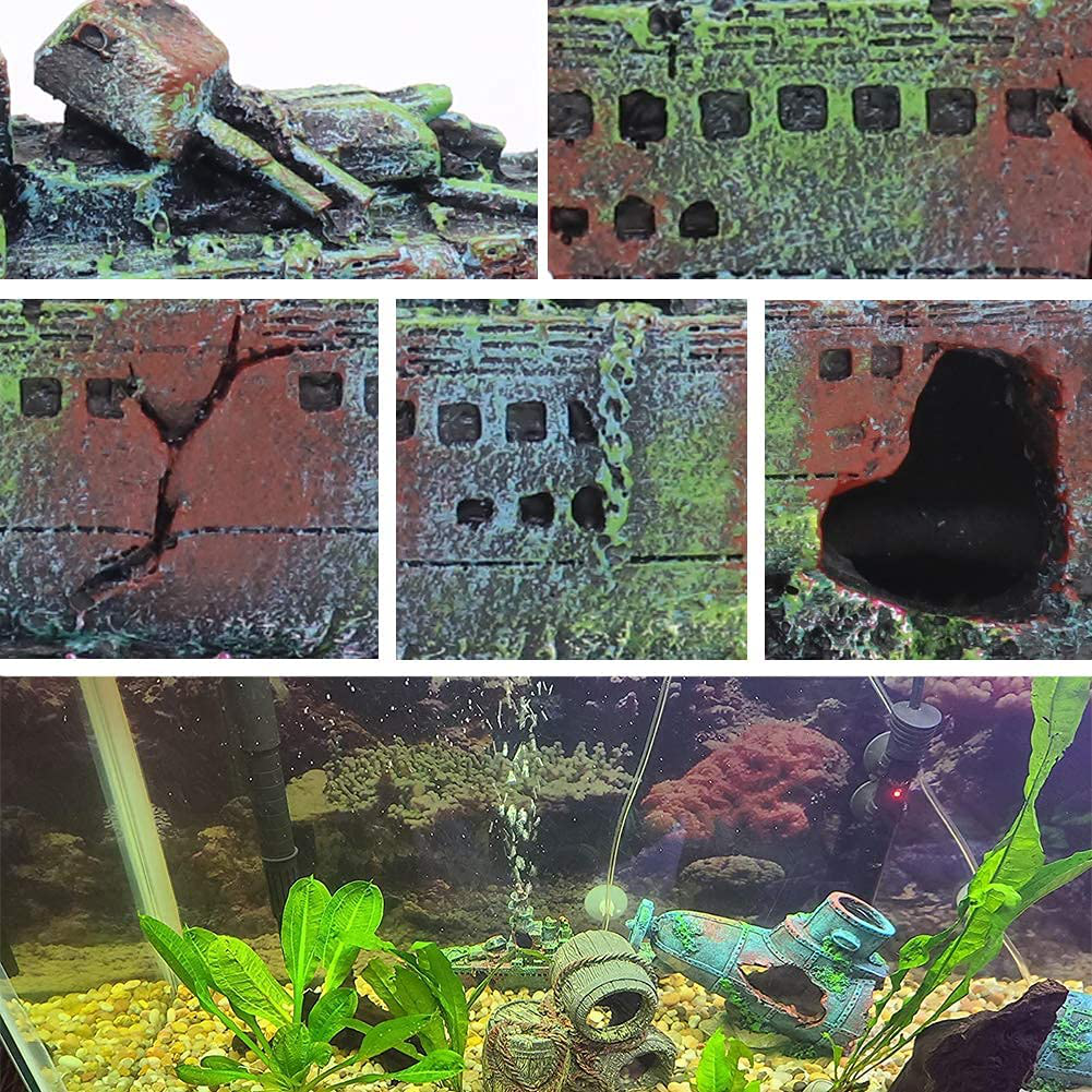 Ulifery Ship Fish Tank Decorations Animals & Pet Supplies > Pet Supplies > Fish Supplies > Aquarium Decor Ulifery