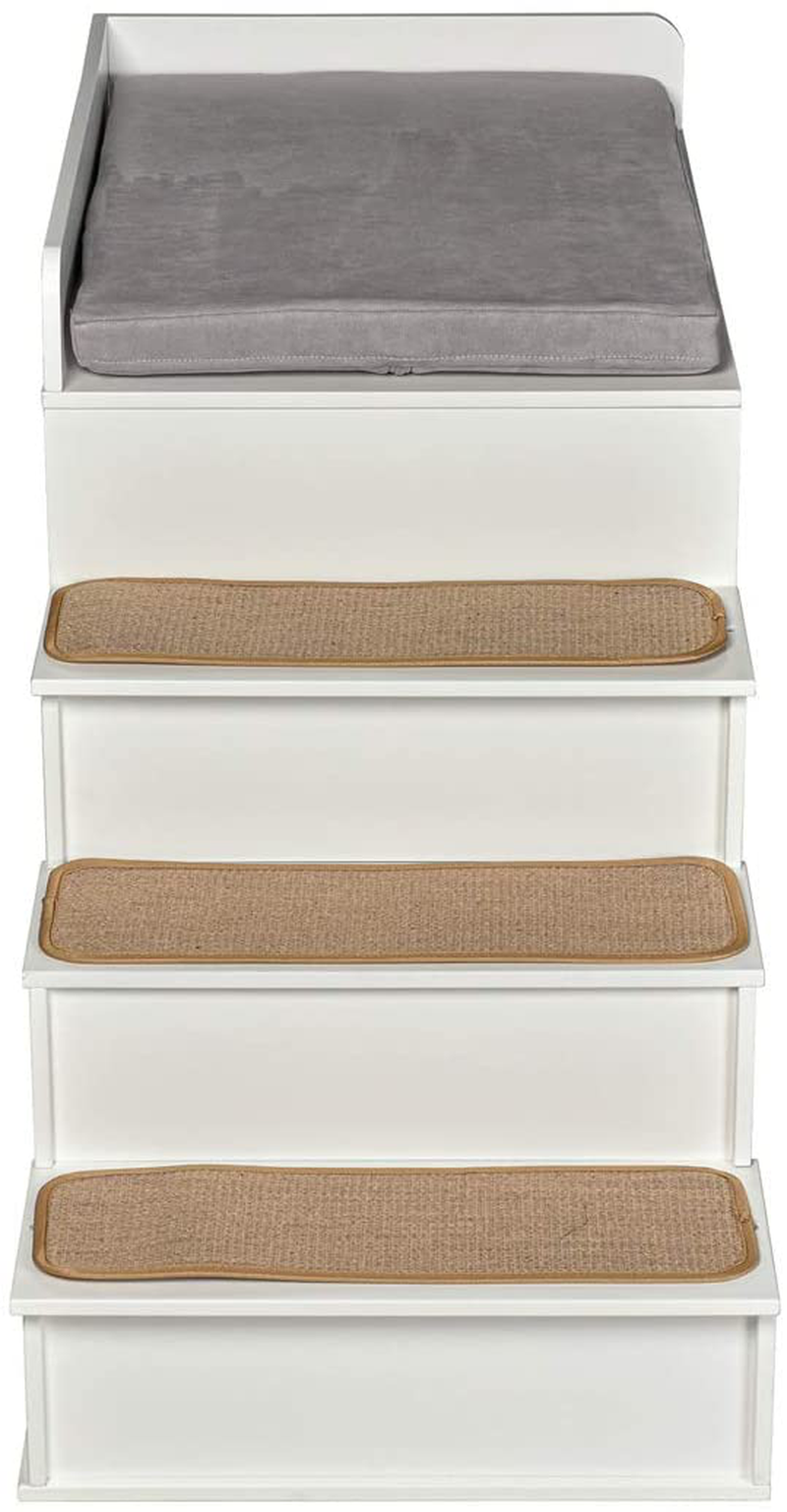 Multifunction Indoor Dog Pet Multi-Level Bed Window Perch Seat Platform Wood Stairs Bunk Bed Condo for Dog Cats 24" H White Animals & Pet Supplies > Pet Supplies > Cat Supplies > Cat Beds GDLF