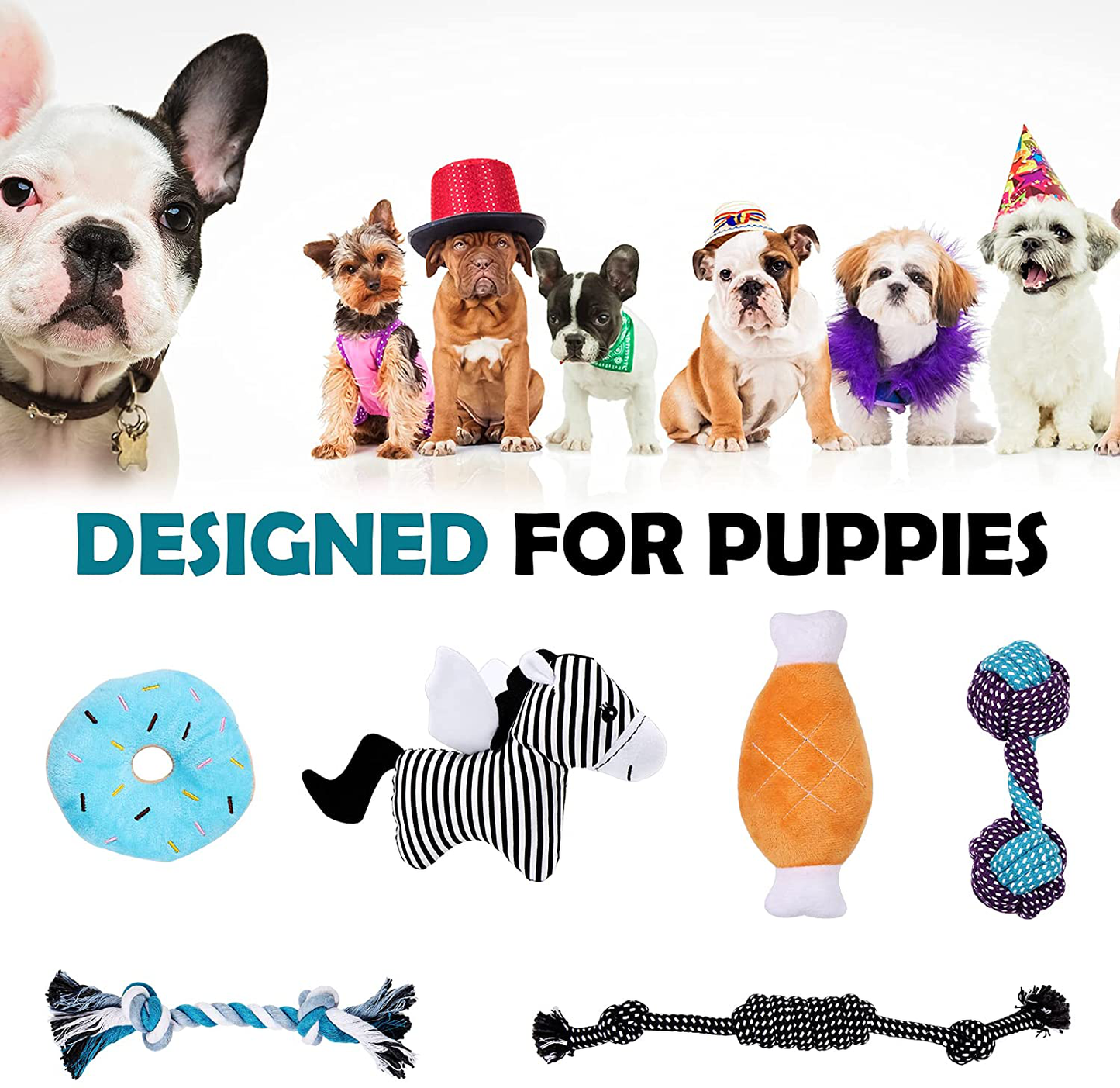 BUIBIIU Dog/Puppy Teething Toys, Assorted Chew Toys, 6 Ct Animals & Pet Supplies > Pet Supplies > Dog Supplies > Dog Toys BUIBIIU