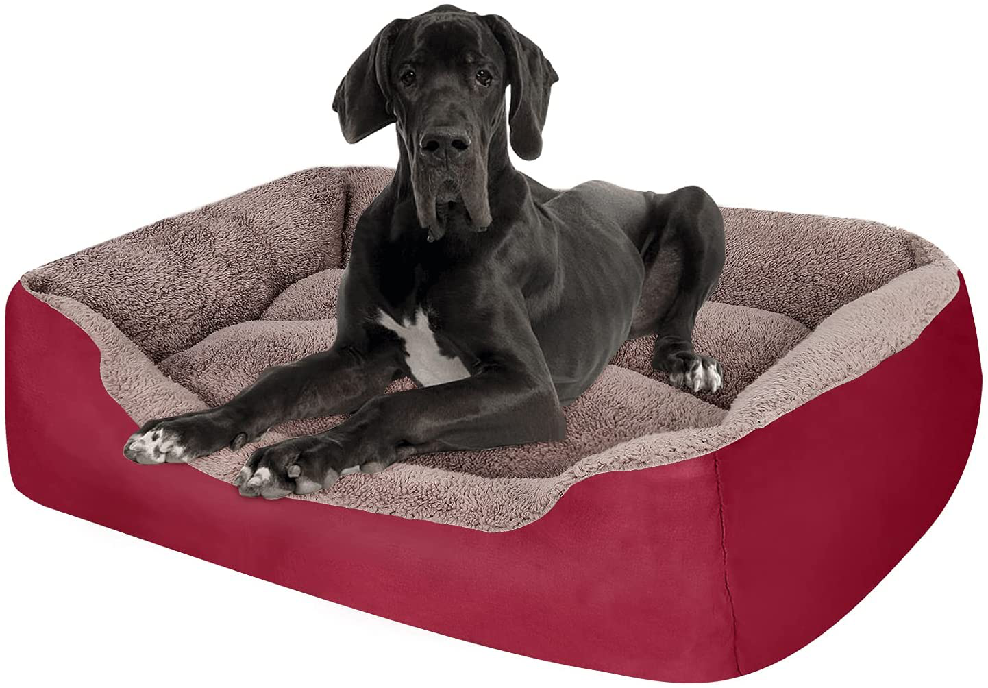 PUPPBUDD Pet Dog Bed for Medium Dogs(Xxl-Large for Large Dogs),Dog Bed with Machine Washable Comfortable and Safety for Medium and Large Dogs or Multiple Animals & Pet Supplies > Pet Supplies > Dog Supplies > Dog Beds PUPPBUDD Red XXXL-Jumbo-44''x35''x7''